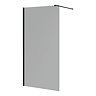 Arezzo W1000 x H1900 Grey Tinted 8mm Glass Screen inc. Matt Black Profile + Support Arm	 Large Image