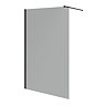 Arezzo W1200 x H1900 Grey Tinted 8mm Glass Screen inc. Matt Black Profile + Support Arm	 Large Image