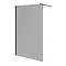 Arezzo W1200 x H1900 Grey Tinted 8mm Glass Screen inc. Matt Black Profile + Support Arm	 Large Image