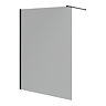 Arezzo W1400 x H1900 Grey Tinted 8mm Glass Screen inc. Matt Black Profile + Support Arm	 Large Image