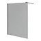 Arezzo W1400 x H1900 Grey Tinted 8mm Glass Screen inc. Matt Black Profile + Support Arm Large Image