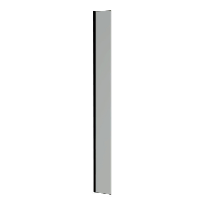 Arezzo W215 x H1900 Grey Tinted Glass Return Panel inc. Matt Black Profile Large Image