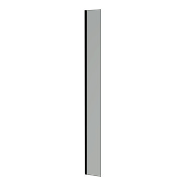 Arezzo 1900mm Grey Tinted Glass Wetroom Screen with Matt Black Profile and Support Arm