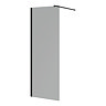 Arezzo W700 x H1900 Grey Tinted 8mm Glass Screen inc. Matt Black Profile + Support Arm Large Image