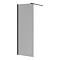 Arezzo W700 x H1900 Grey Tinted 8mm Glass Screen inc. Matt Black Profile + Support Arm Large Image