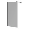 Arezzo W900 x H1900 Grey Tinted 8mm Glass Screen inc. Matt Black Profile + Support Arm Large Image