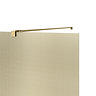 Arezzo 1950mm Brushed Brass Mesh Glass Wetroom Screen with Square Support Arm