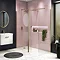 Arezzo 1950mm Brushed Brass Profile Wetroom Screen + Square Support Arm Large Image