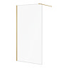 Arezzo W1000 x H1950 Brushed Brass Profile 8mm Wetroom Screen Inc. Support Arm Large Image