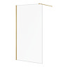 Arezzo W1100 x H1950 Brushed Brass Profile 8mm Wetroom Screen Inc. Support Arm Large Image