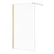 Arezzo W1200 x H1950 Brushed Brass Profile 8mm Wetroom Screen Inc. Support Arm Large Image