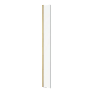 Arezzo 1950mm Brushed Brass Profile Wetroom Screen + Square Support Arm  Profile Large Image