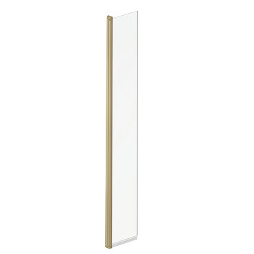 Arezzo 1950mm Brushed Brass Profile Wetroom Screen + Square Support Arm  Profile Large Image