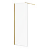 Arezzo W700 x H1950 Brushed Brass Profile 8mm Wetroom Screen Inc. Support Arm Large Image