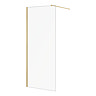 Arezzo W800 x H1950 Brushed Brass Profile 8mm Wetroom Screen Inc. Support Arm Large Image