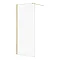 Arezzo W800 x H1950 Brushed Brass Profile 8mm Wetroom Screen Inc. Support Arm Large Image