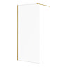 Arezzo W900 x H1950 Brushed Brass Profile 8mm Wetroom Screen Inc. Support Arm Large Image