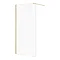 Arezzo W900 x H1950 Brushed Brass Profile 8mm Wetroom Screen Inc. Support Arm Large Image