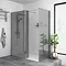 Arezzo 1900mm Grey Tinted Glass Wetroom Screen + Support Arm Large Image
