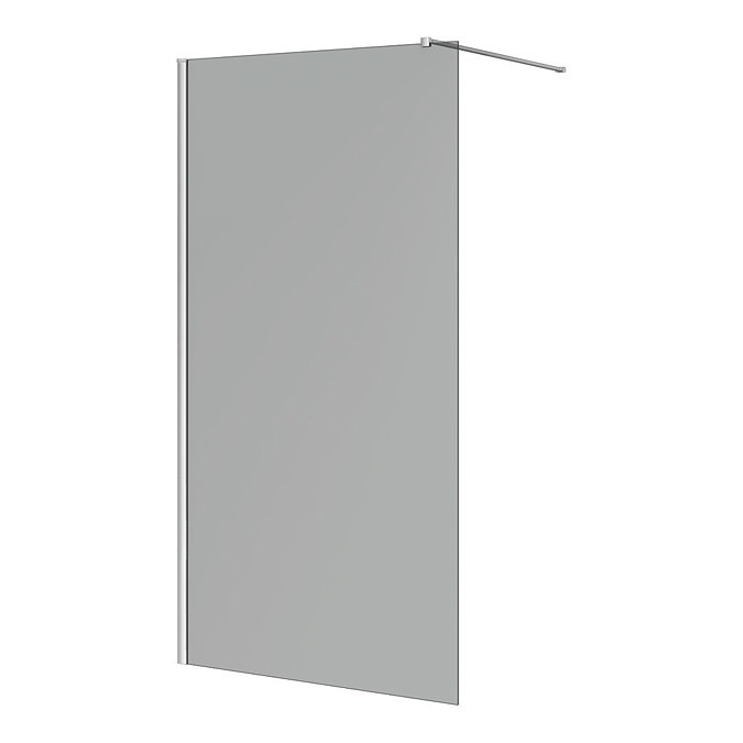 Arezzo W1000 x H1900 Grey Tinted Glass 8mm Wetroom Screen Inc. Support Arm Large Image