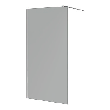 Arezzo 1950mm Grey Tinted Glass Wetroom Screen + Support Arm  Profile Large Image