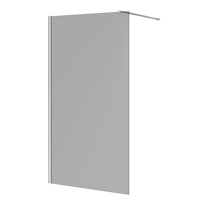 Arezzo W1100 x H1900 Grey Tinted Glass 8mm Wetroom Screen Inc. Support Arm Large Image