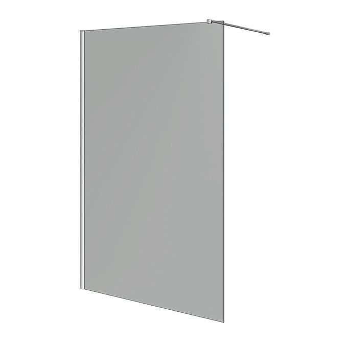 Arezzo W1200 x H1900 Grey Tinted Glass 8mm Wetroom Screen Inc. Support Arm Large Image