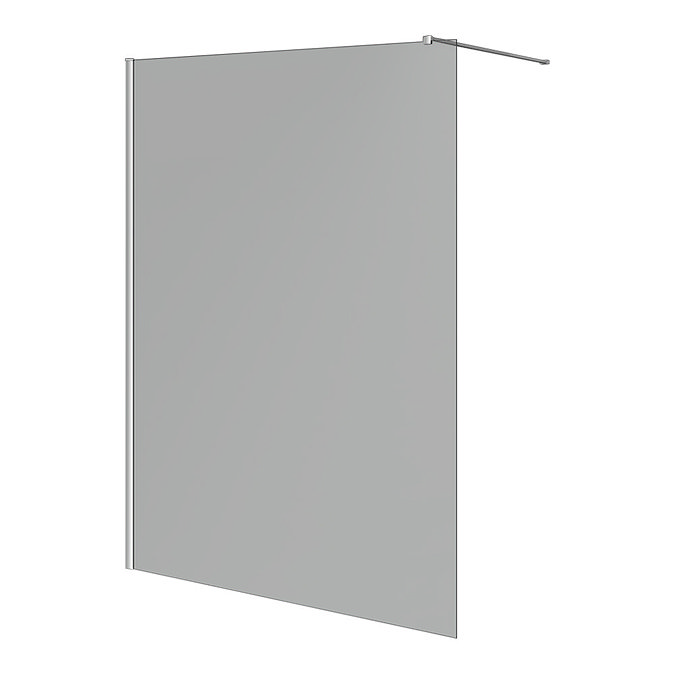 Arezzo W1400 x H1900 Grey Tinted Glass 8mm Wetroom Screen Inc. Support Arm Large Image