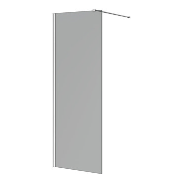 Arezzo 1950mm Grey Tinted Glass Wetroom Screen + Support Arm  Profile Large Image