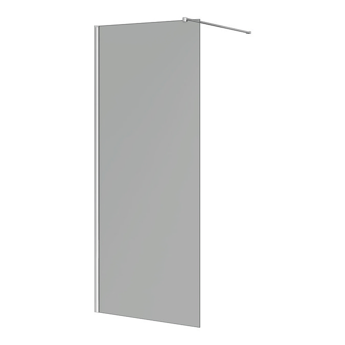 Arezzo W800 x H1900 Grey Tinted Glass 8mm Wetroom Screen Inc. Support Arm Large Image