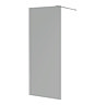 Arezzo W800 x H1900 Grey Tinted Glass 8mm Wetroom Screen Inc. Support Arm Large Image