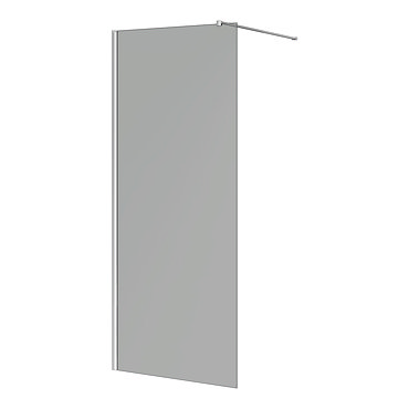 Arezzo 1950mm Grey Tinted Glass Wetroom Screen + Support Arm  Profile Large Image