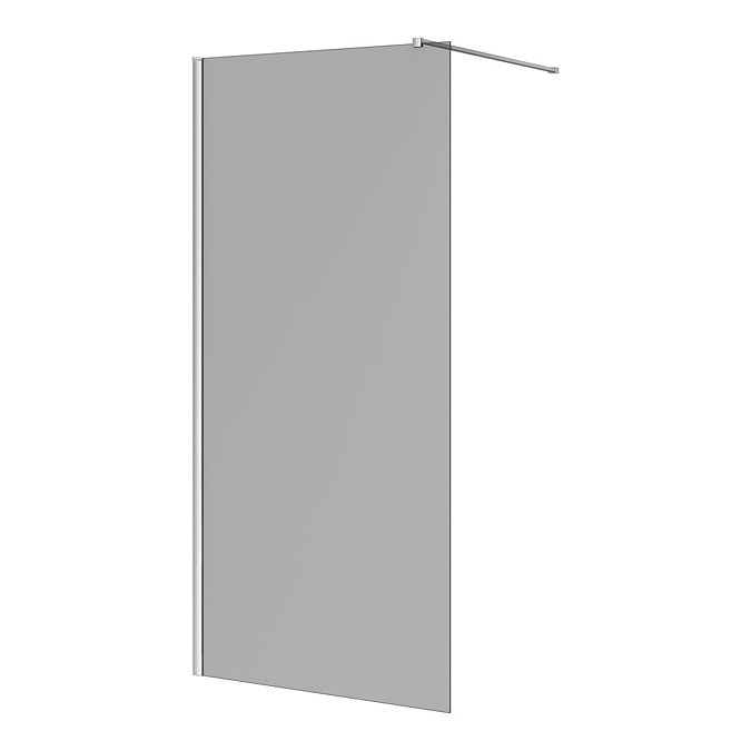 Arezzo W900 x H1900 Grey Tinted Glass 8mm Wetroom Screen Inc. Support Arm Large Image