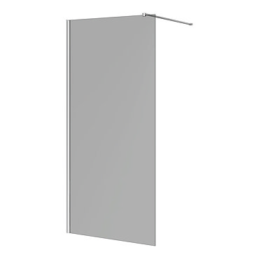 Arezzo 1950mm Grey Tinted Glass Wetroom Screen + Support Arm  Profile Large Image