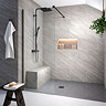 Arezzo 1950mm Gunmetal Grey Profile Wetroom Screen_Lifestyle01
