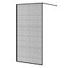 Arezzo 1950mm Matt Black Framed Mesh Glass Wetroom Screen with Square Support Arm