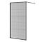 Arezzo 1950mm Matt Black Framed Mesh Glass Wetroom Screen with Square Support Arm
