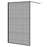 Arezzo 1950mm Matt Black Framed Mesh Glass Wetroom Screen with Square Support Arm