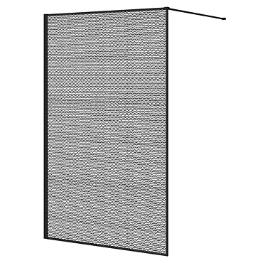 Arezzo 1950mm Matt Black Framed Mesh Glass Wetroom Screen with Square Support Arm