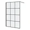 Arezzo W1200 x H1950 Matt Black Grid 8mm Wetroom Screen inc. Support Arm Large Image