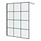 Arezzo W1400 x H1950 Matt Black Grid 8mm Wetroom Screen inc. Support Arm Large Image
