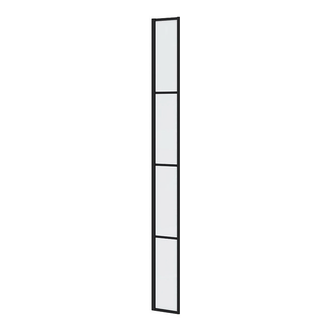 Arezzo W215 x H1950 Matt Black Grid 8mm Return Screen Large Image