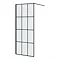 Arezzo W800 x H1950 Matt Black Grid 8mm Wetroom Screen inc. Support Arm Large Image