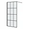 Arezzo W900 x H1950 Matt Black Grid 8mm Wetroom Screen inc. Support Arm Large Image