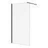 Arezzo W1000 x H1950 Matt Black Profile 8mm Wetroom Screen inc. Support Arm Large Image