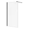 Arezzo W1000 x H1950 Matt Black Profile 8mm Wetroom Screen inc. Support Arm Large Image