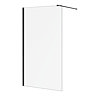 Arezzo W1200 x H1950 Matt Black Profile 8mm Wetroom Screen inc. Support Arm Large Image