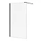 Arezzo W1200 x H1950 Matt Black Profile 8mm Wetroom Screen inc. Support Arm Large Image
