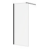 Arezzo W800 x H1950 Matt Black Profile 8mm Wetroom Screen inc. Support Arm Large Image