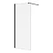 Arezzo W800 x H1950 Matt Black Profile 8mm Wetroom Screen inc. Support Arm Large Image